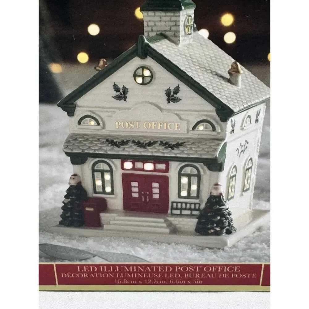 Spode Christmas Tree Miniature Village Post Office Decoration
